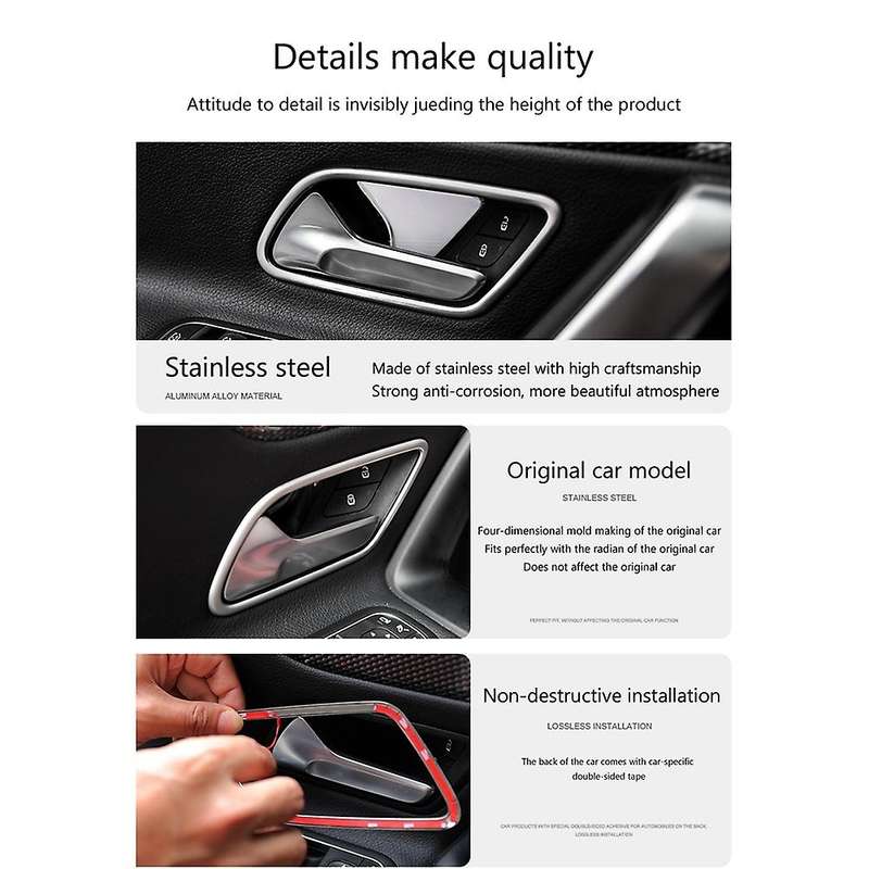 For Benz W247 2020 2021 Car Door Handle Bowl Cover Trim Frame ,black