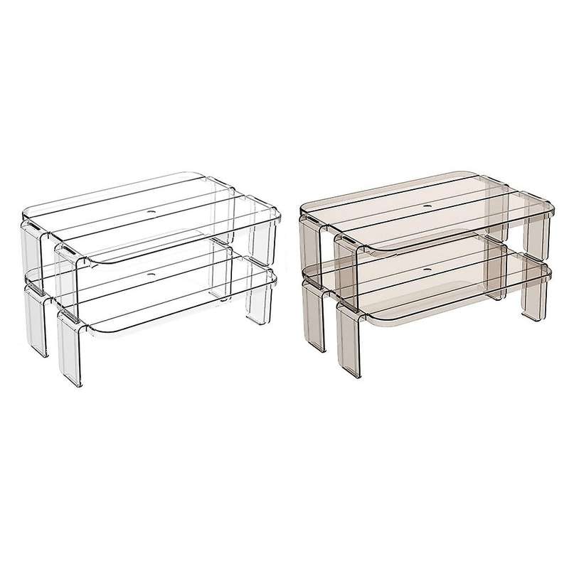 4pcs Stackable Fridge Organizers Layered Shelf Storage Rack S