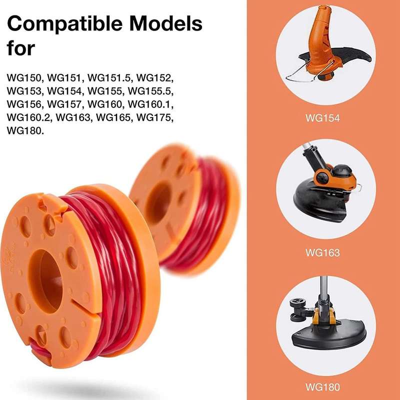 Trimmer Spool Line for Worx Edger Spool Weed Eater String Trimmer