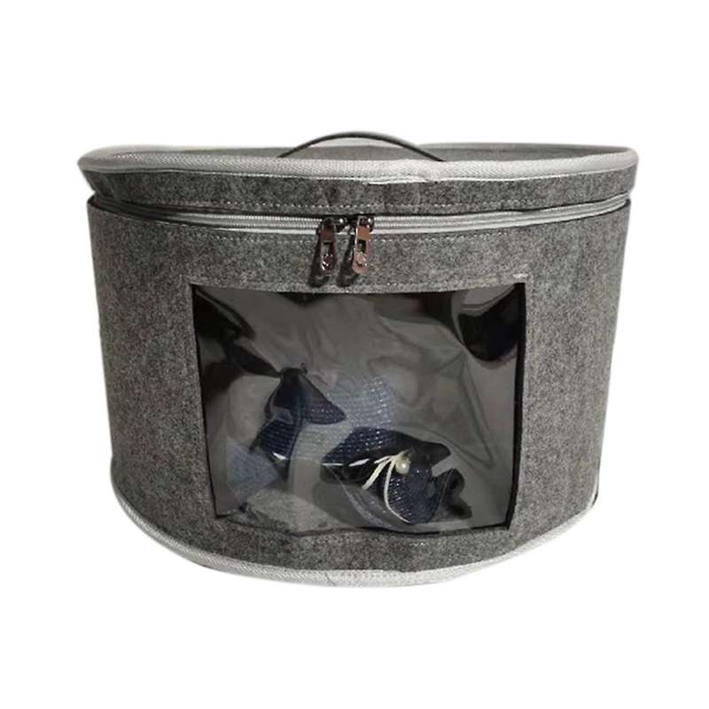 Hat Box Organizer Round Travel Hat Boxes Foldable Hat Storage Bag B
