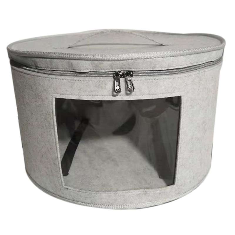 Hat Box Organizer Round Travel Hat Boxes Foldable Hat Storage Bag A