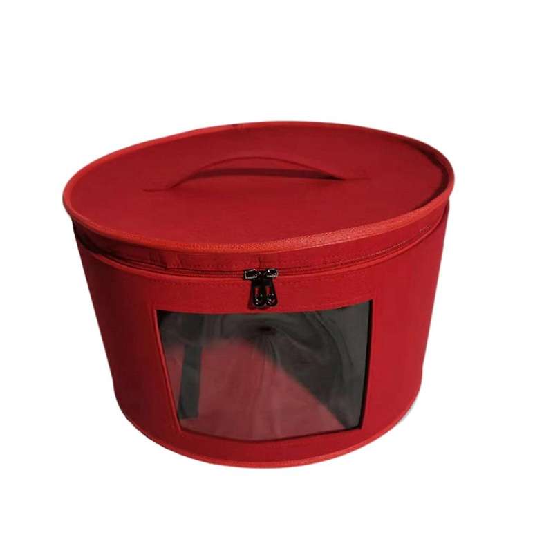 Hat Box Organizer Round Travel Hat Boxes Foldable Hat Storage Bag D