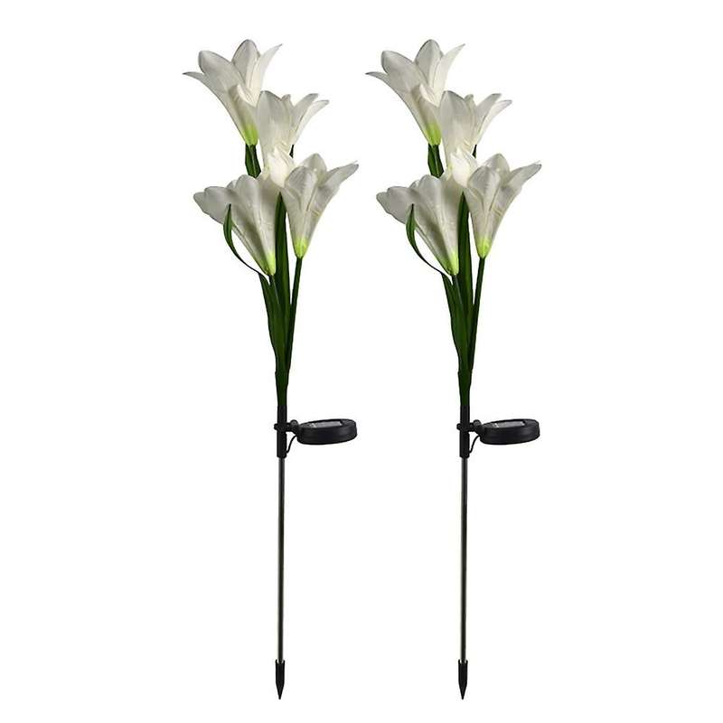 Lily Shape Night Light Beautiful Lily Flower Stake Flower Lights D