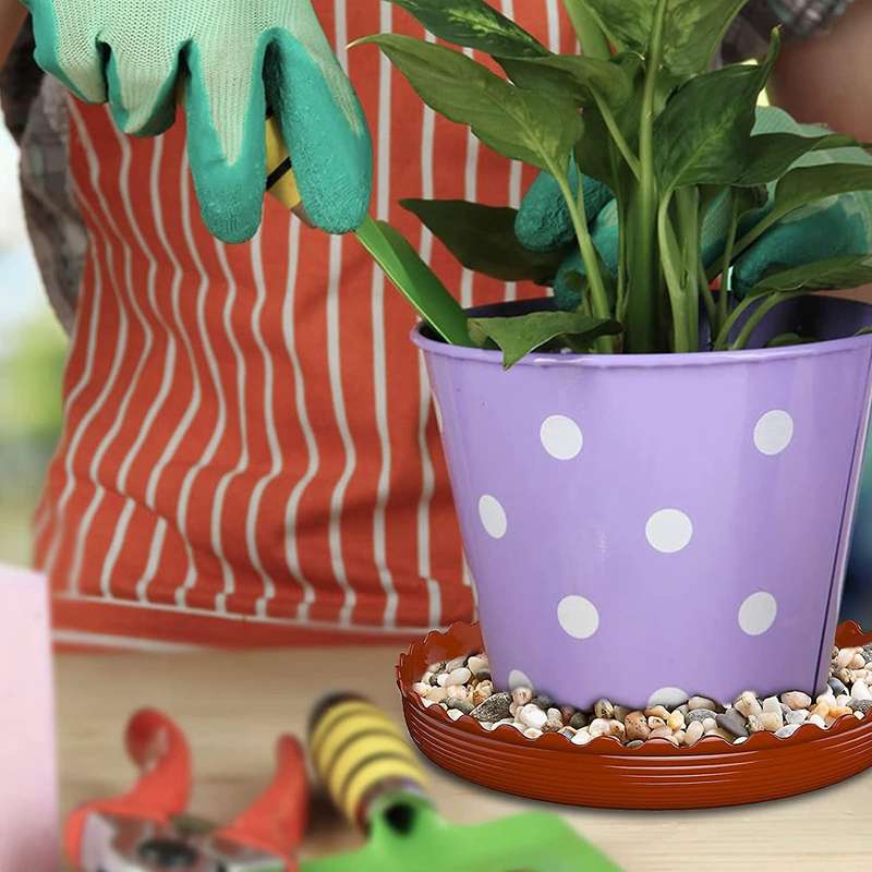 6 Pack 12 Inch Round Wave Plant Saucer, for Garden and Out Door Plant