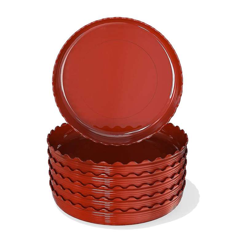 6 Pack 12 Inch Round Wave Plant Saucer, for Garden and Out Door Plant