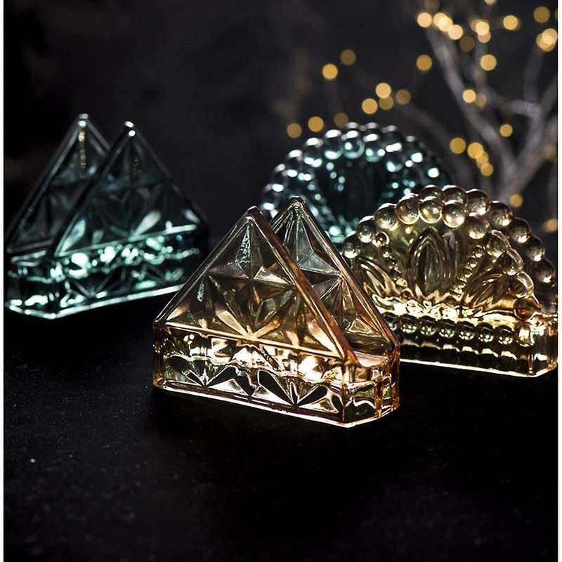 Nordic Vintage Glass Tissue Holder Desktop Decoration A