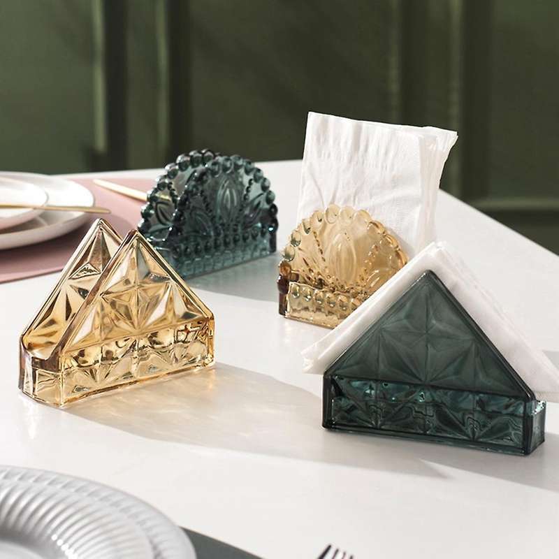 Nordic Vintage Glass Tissue Holder Desktop Decoration A