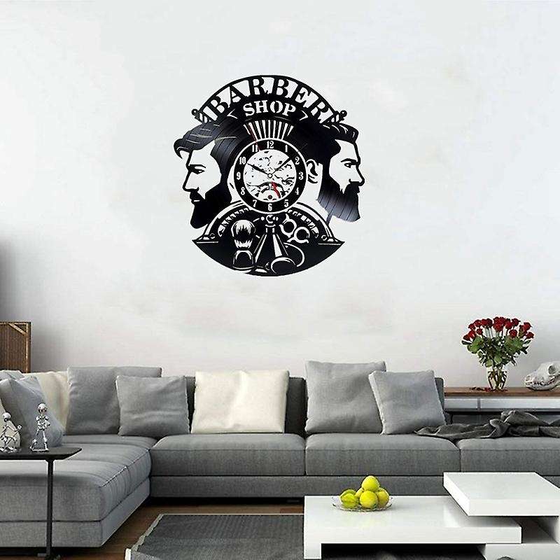 Modern Barbershop Decoration Vinyl Record Wall Clock for Barber
