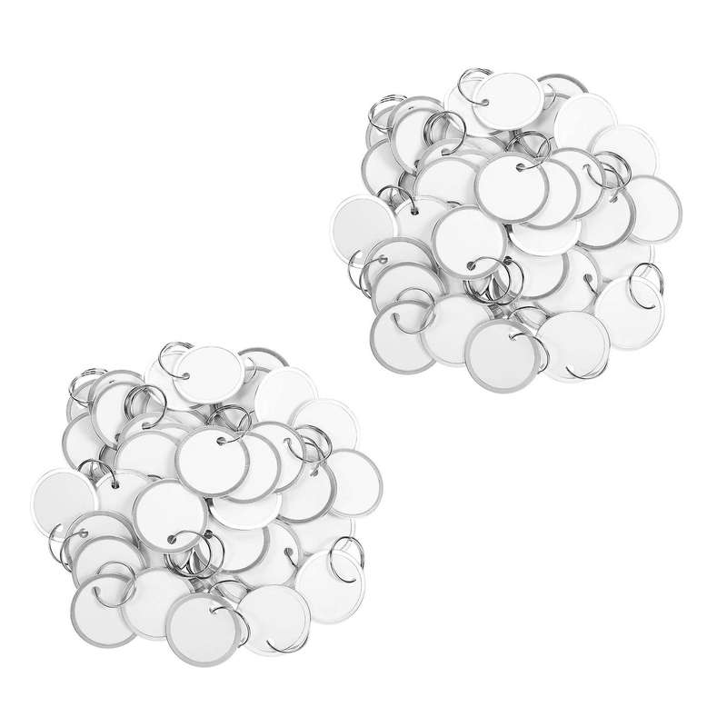 Metal Rim Tags Round Paper Tags with Metal Rings White Label(100)