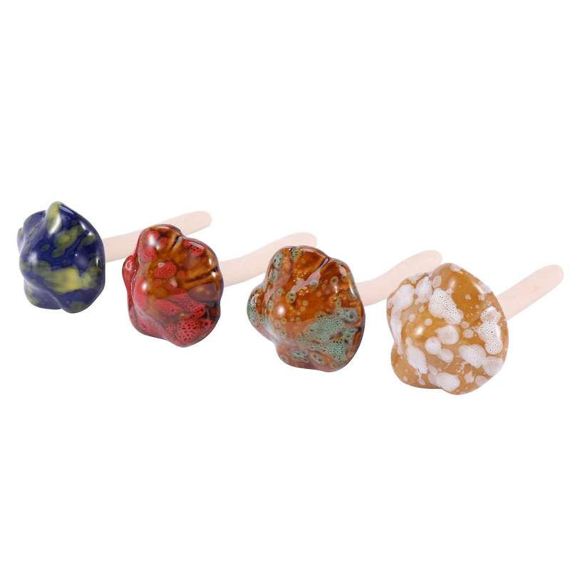 4x Ceramic for The Garden Tinkling Mushrooms Garden Ornaments Decor