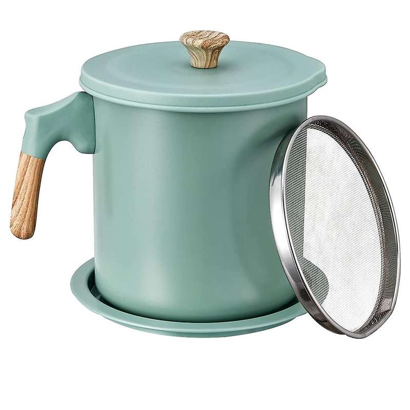 Bacon Grease Container with Strainer Fine Mesh 1.4l