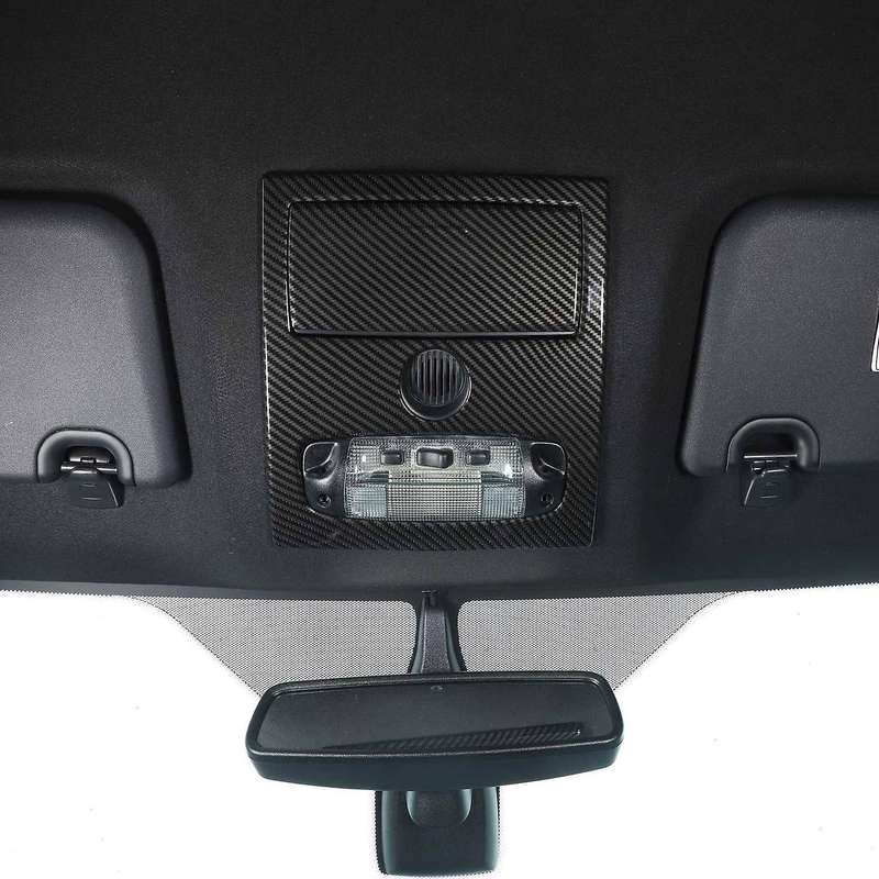 Car Carbon Fiber Abs Front Row Reading Lights Frame Cover Trim