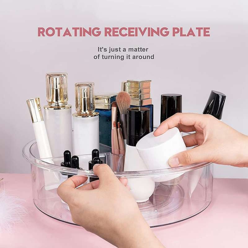 Round Plastic Storage Bin for Cabinet Kitchen 25x25x6.6cm