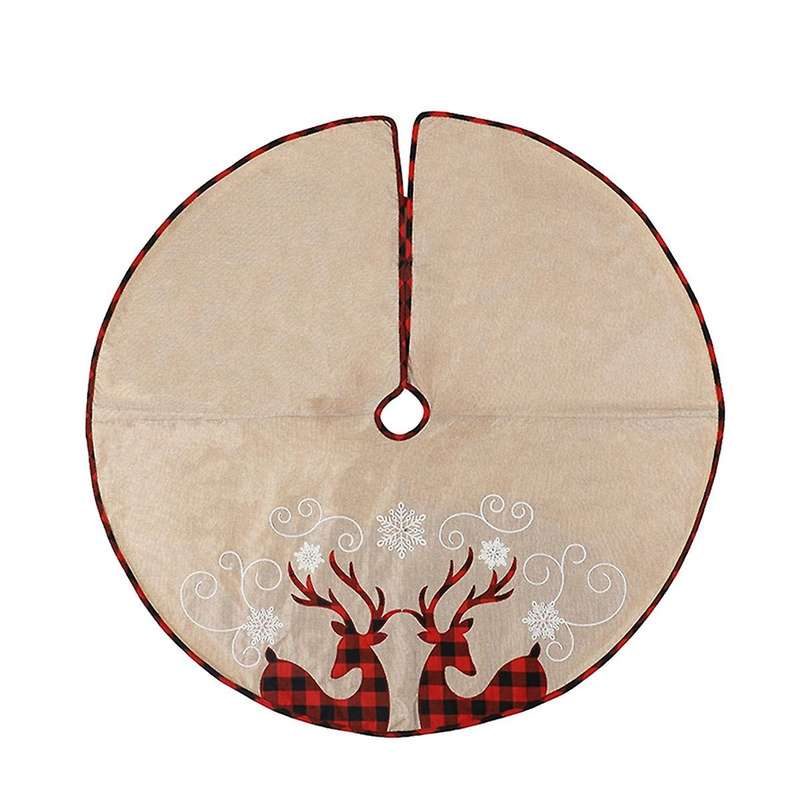 Christmas Tree Skirt Supplies Snowflake Double Deer Tree Skirt Linen