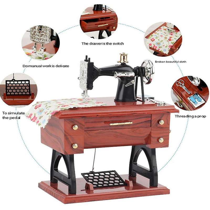 Vintage Music Box Mini for Home Desktop Decor Ornament Gift (large)