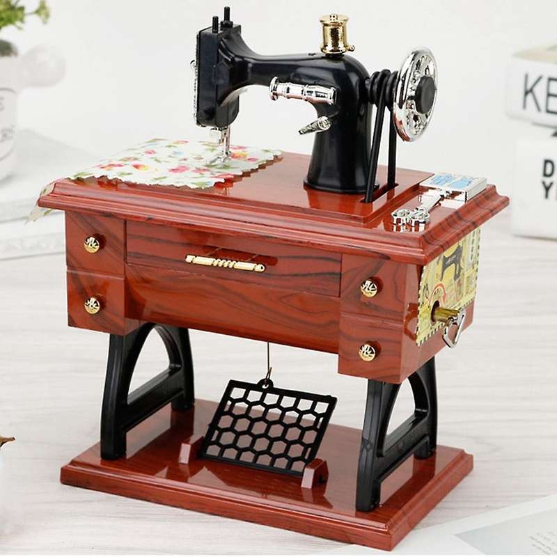 Vintage Music Box Mini for Home Desktop Decor Ornament Gift (large)
