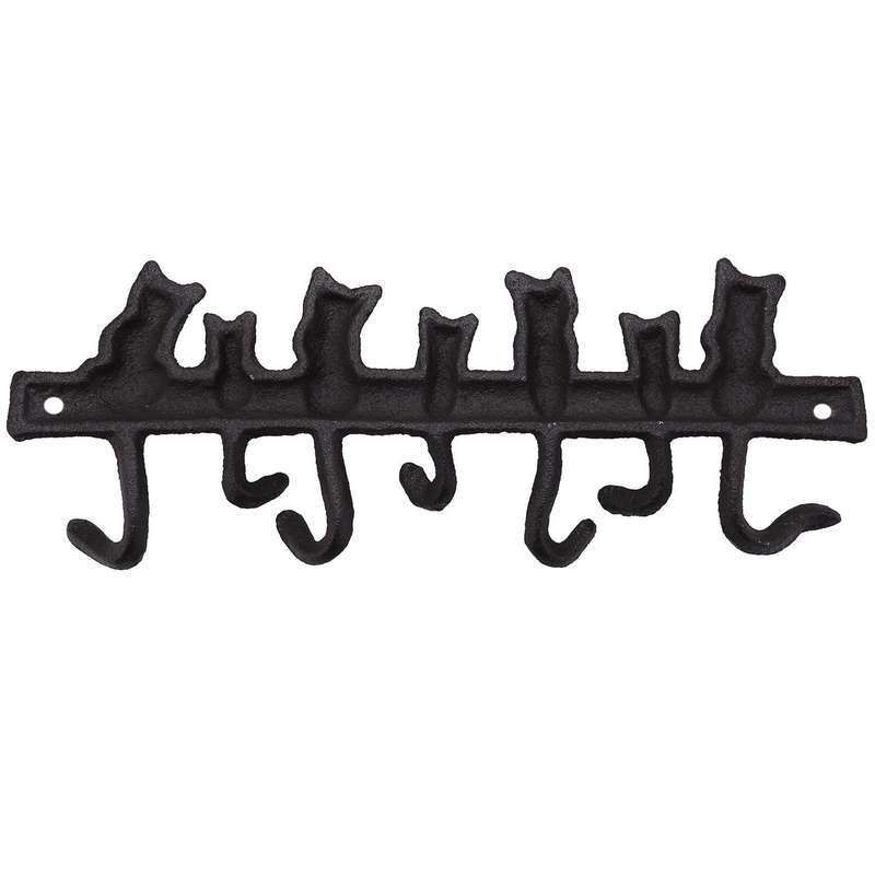 7 Cats Cast Iron Wall Hanger-keys Holder with 7 Hooks-wall Mounted