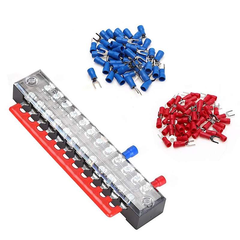 132pcs Terminal Block Set,600v 15a Dual Row Terminal Strip Block