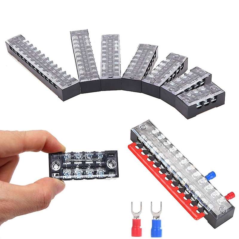 132pcs Terminal Block Set,600v 15a Dual Row Terminal Strip Block