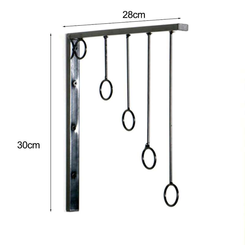Wall Mounted Clothing Rack 2 Pack with 5 Hanging Rings,space Saver