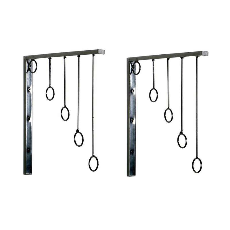 Wall Mounted Clothing Rack 2 Pack with 5 Hanging Rings,space Saver