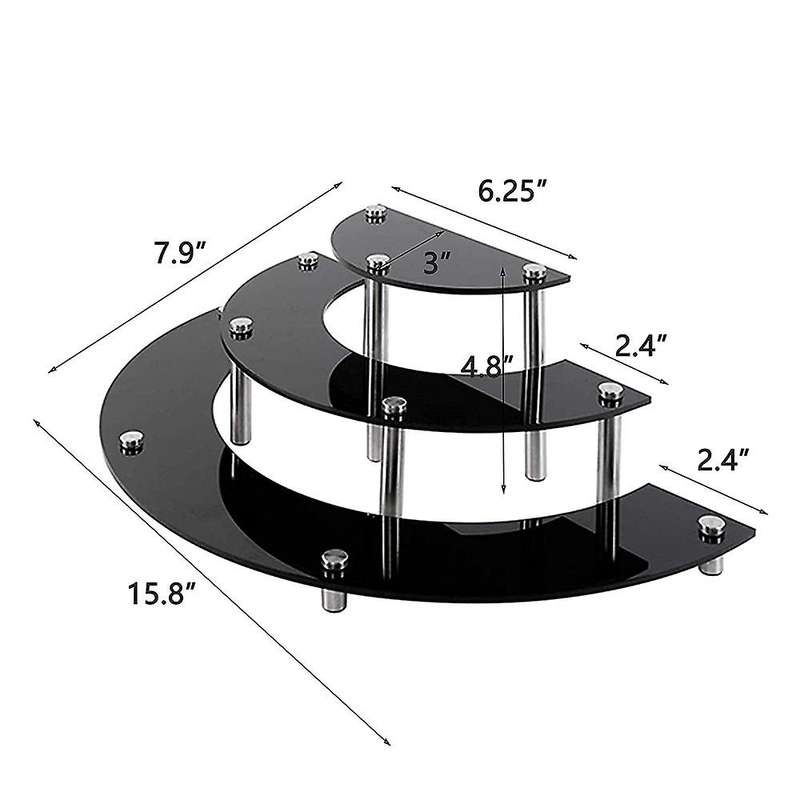 Black Removable Acrylic Cake Display Stand for Round Cupcake