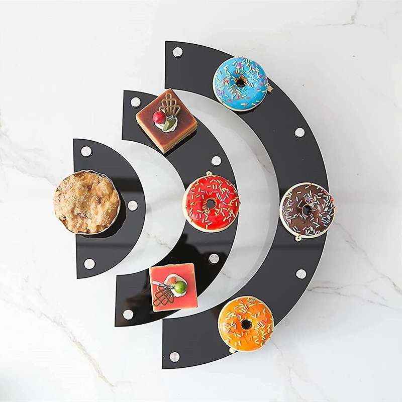 Black Removable Acrylic Cake Display Stand for Round Cupcake