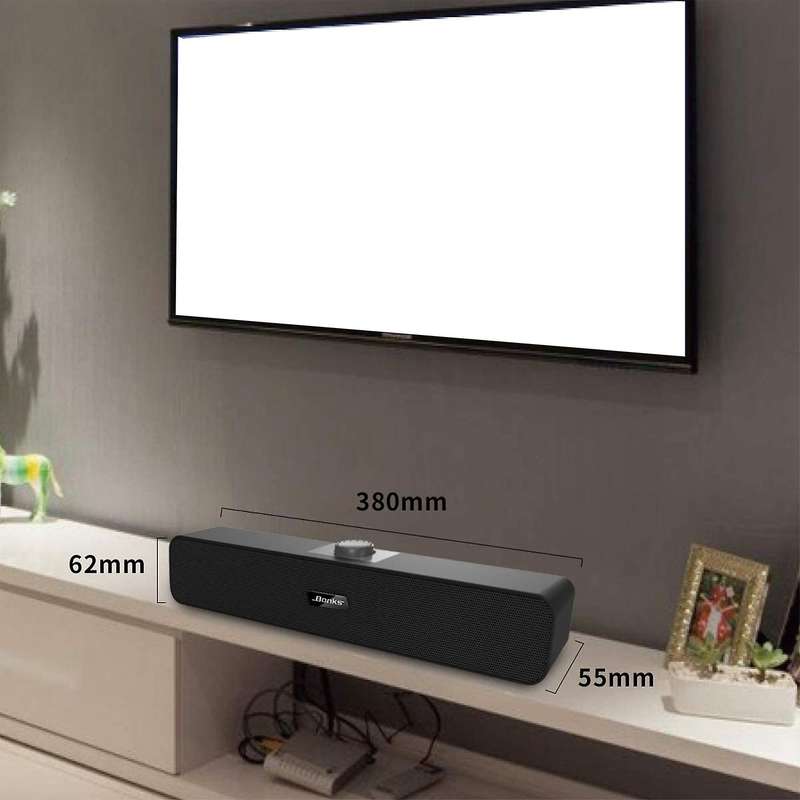 Bonks Computer Speaker, Stereo 2.0 Usb Speaker with Diaphragm,black