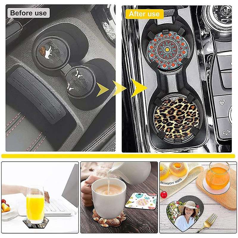 42pcs Sublimation Coasters Blank Heat Transfer Cup Coaster, Diy Craft