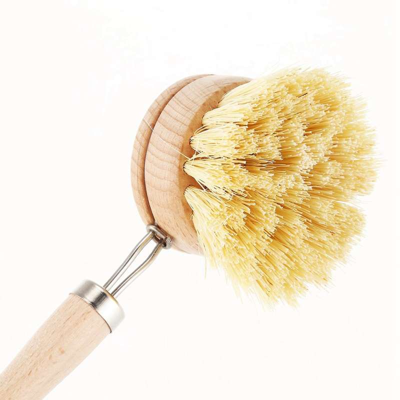 Dish Brush Wooden Kitchen Brush with Wooden Handle - Cleaning Brush