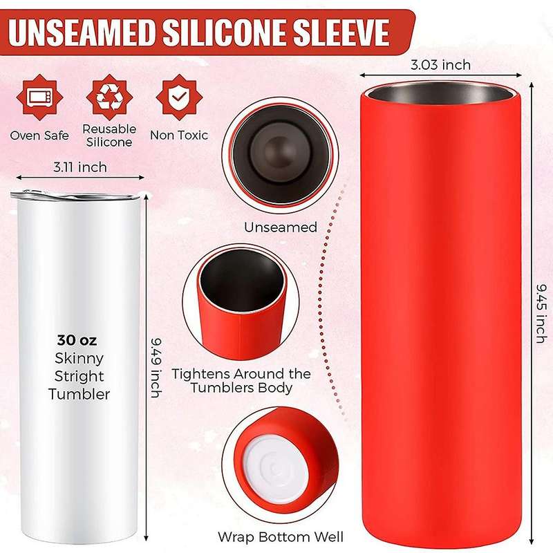 2pcs Seamless Silicone Packaging 3d Silicone Sleeve Clip(30oz)