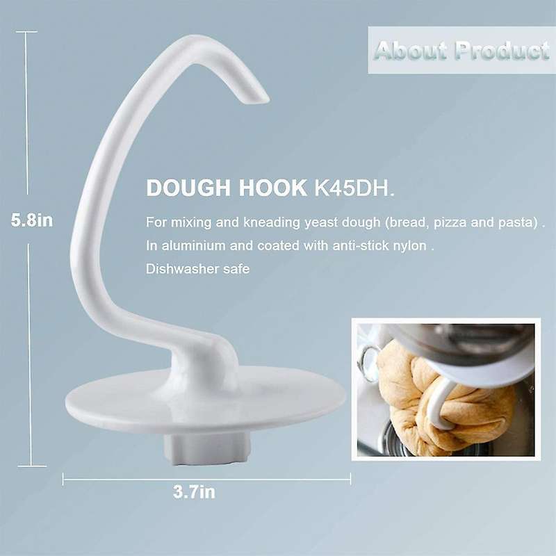Mixer Parts for Kitchenaid K5ab/k5aww,wire Whisk,dough Hook
