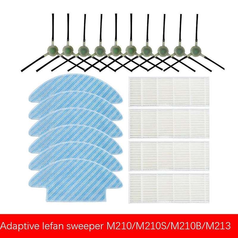 For Lefan M210 M210s M210b Side Brush Mop Cloth Hepa Filter 20 Pcs
