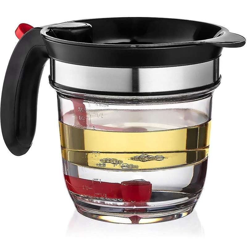 1000ml Oil Separator Measuring Cup and Strainer with Bottom Release