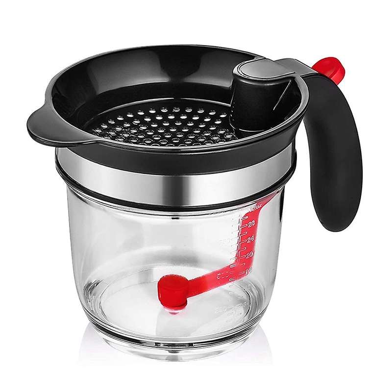 1000ml Oil Separator Measuring Cup and Strainer with Bottom Release