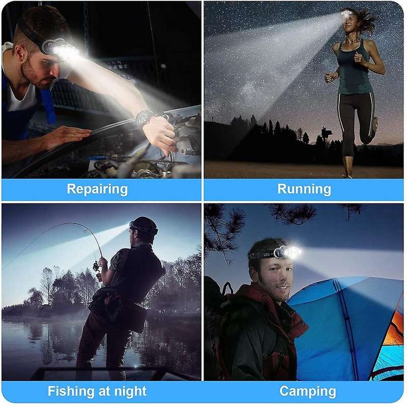 Headlamp Rechargeable 8led Usb Super Bright Outdoor Ipx4 Waterproof