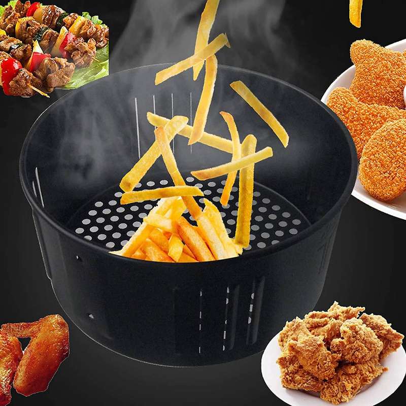 Air Fryer Basket Replacement Dishwasher Safe Accessories Black, 3.7qt