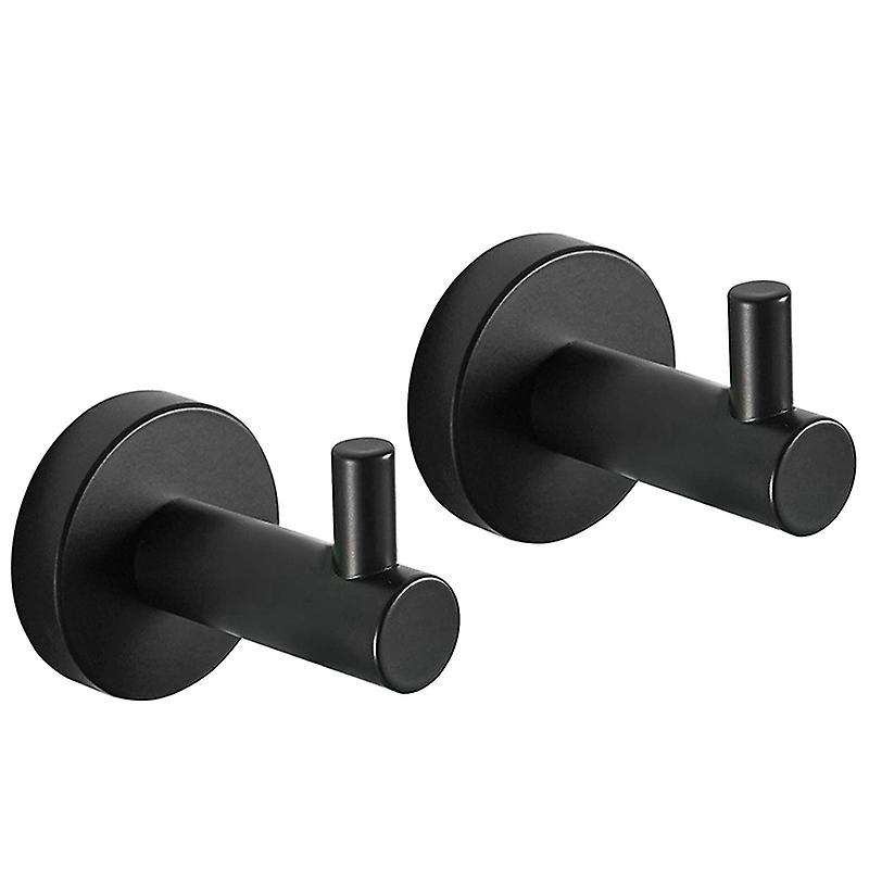 Towel Hook, Bathroom Towel Hooks, Black Coat Hooks, 2 Pieces