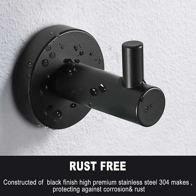 Towel Hook, Bathroom Towel Hooks, Black Coat Hooks, 2 Pieces