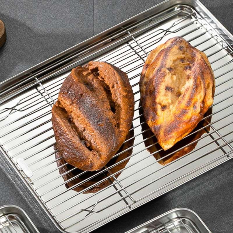 Baking Tray with Grill Set-9.2 Inch Stainless Steel Oven Tray