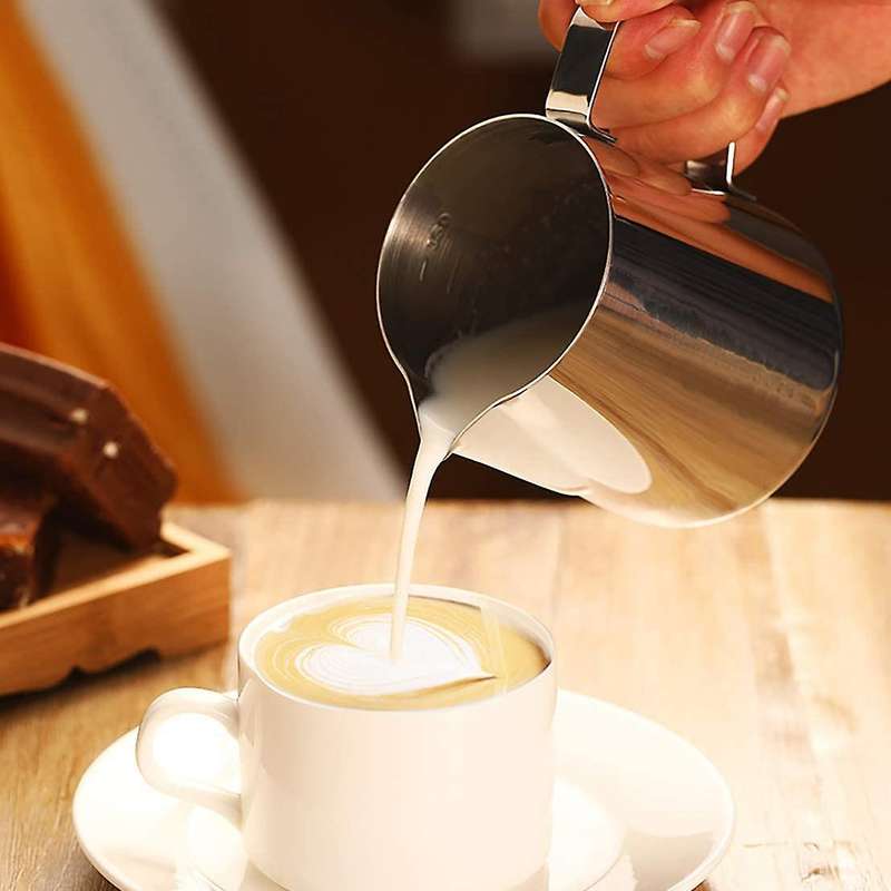 2 Pack Milk Frothing Pitcher, 12oz & 20oz Espresso Steaming Pitcher