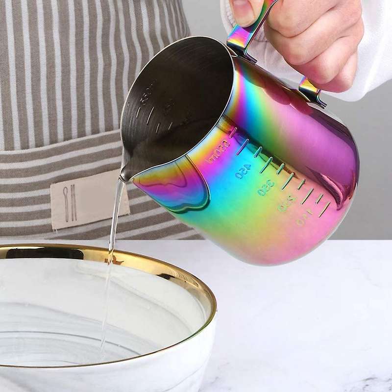 Stainless Steel Coffee Milk Frothing Cup Pitcher Jug with Scale 550ml