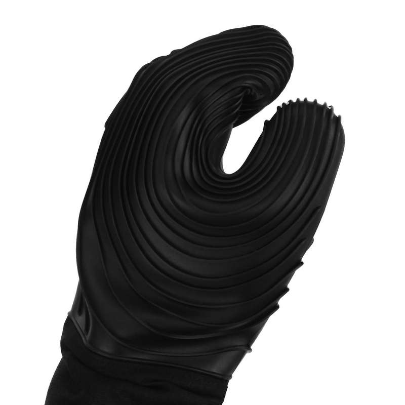 Oven Glove with Silicone Pot Holder and Cup Insulation Mat-black