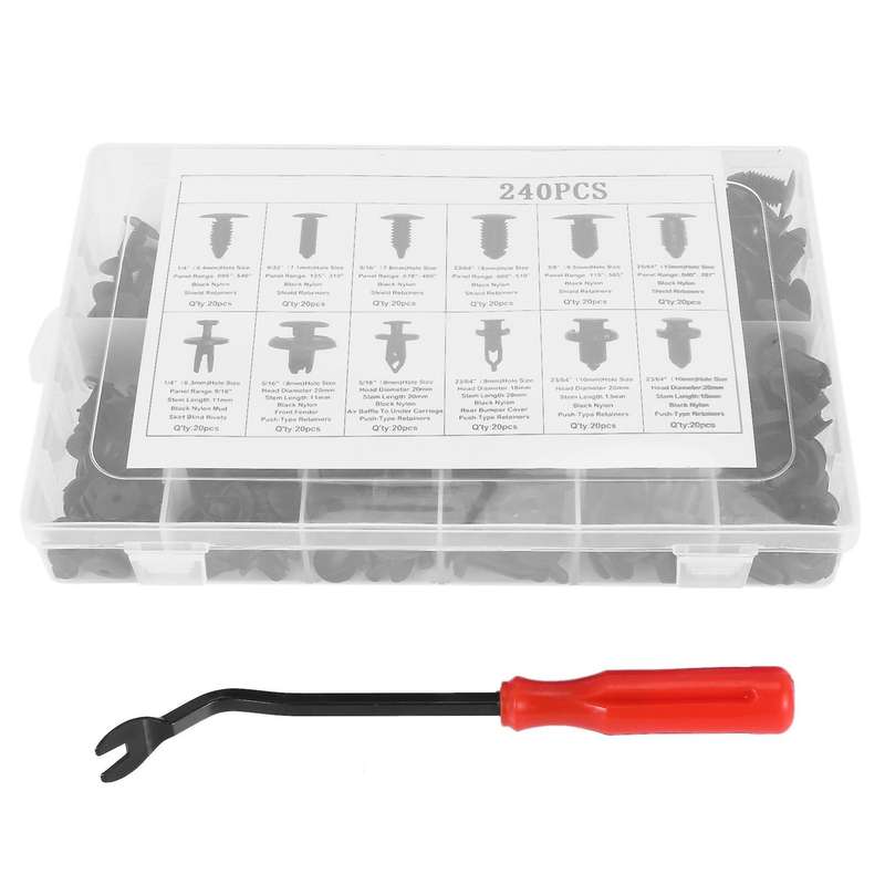 240pcs Bumper Retainer Clips Car Plastic Rivets Fasteners Retainer