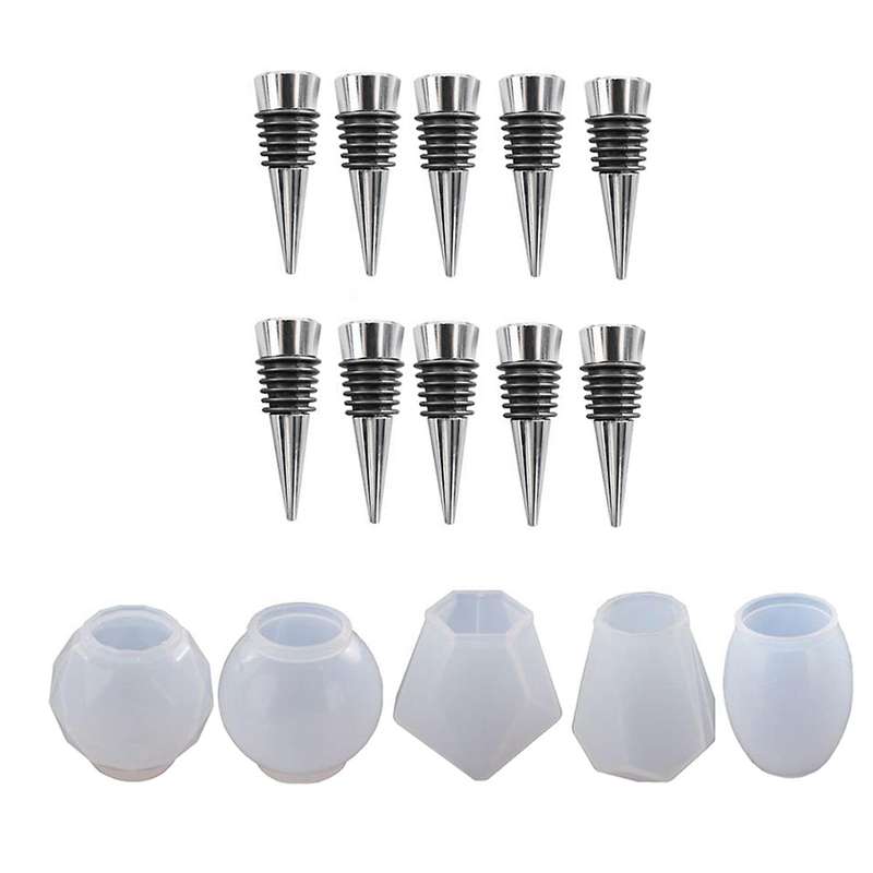 5 Piece Geometric Spherical Bottle Stopper Resin Casting Molds