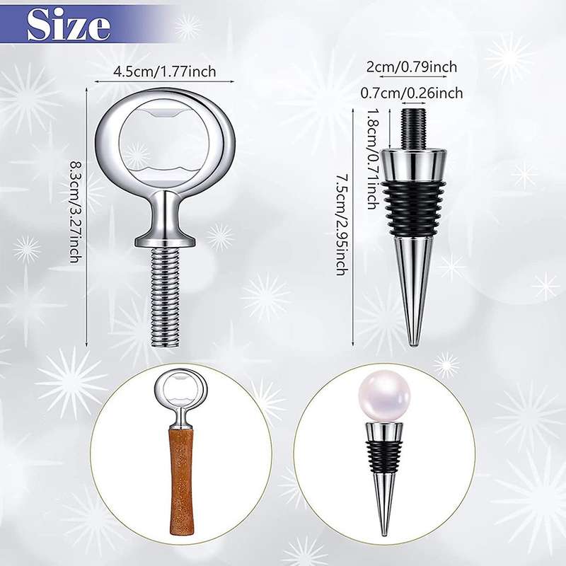 10pcs Wine Stopper and 5pcs Bottle Opener Bottle Opener Inserts Set