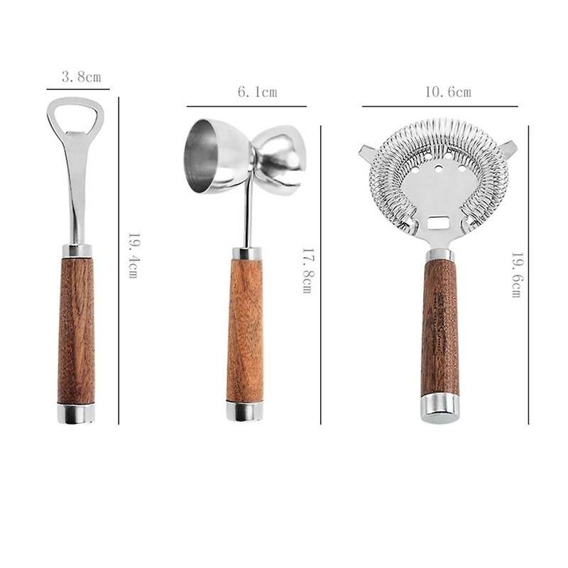 3pcs Cocktail Shaker Bar Set Shaker Barware Set