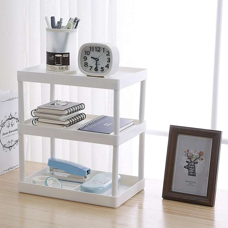 Three Layer Storage Shelf Detachable Bathroom Kitchen Cabinet White