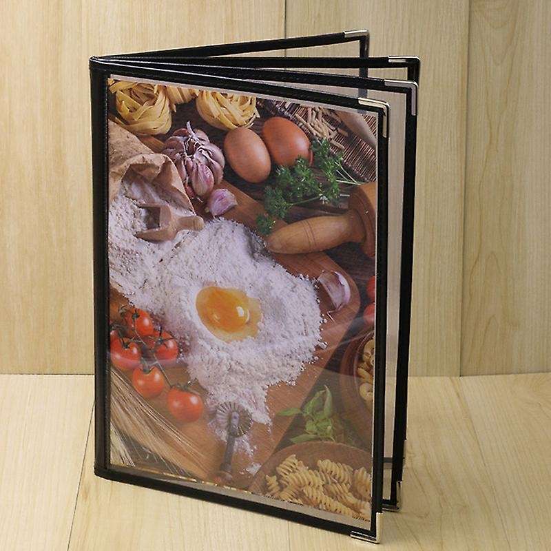 2pcs Menu Covers for A4 Size Book Style Cafe Bar 4 Pages 8 View