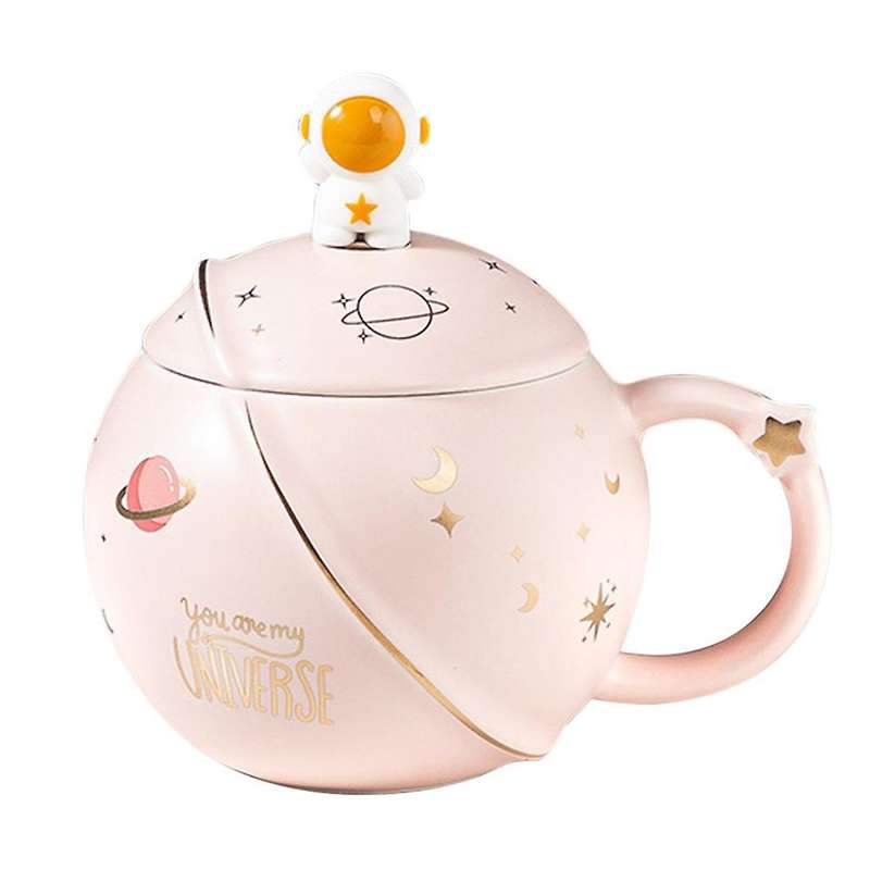 1 Set Coffee Mug Decorative Astronaut Planet Water Cup Drinking Mug D